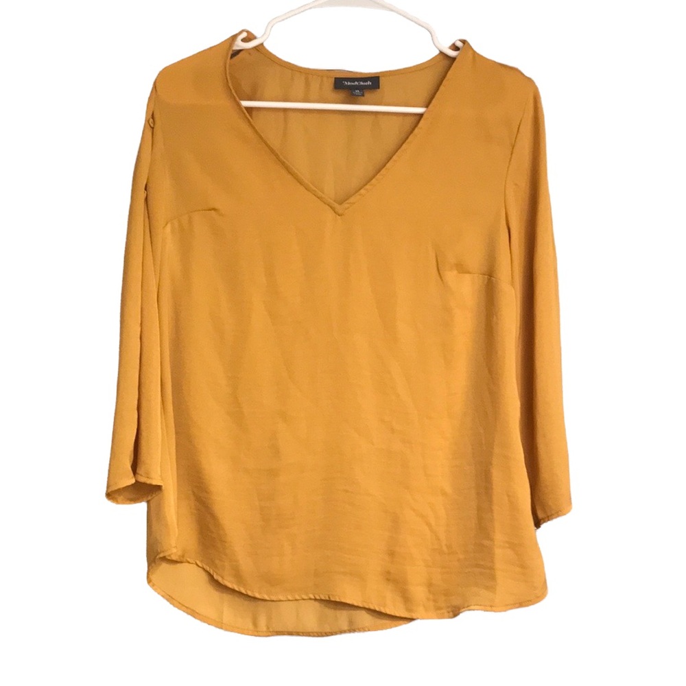 ModCloth gold mustard top blouse shirt medium